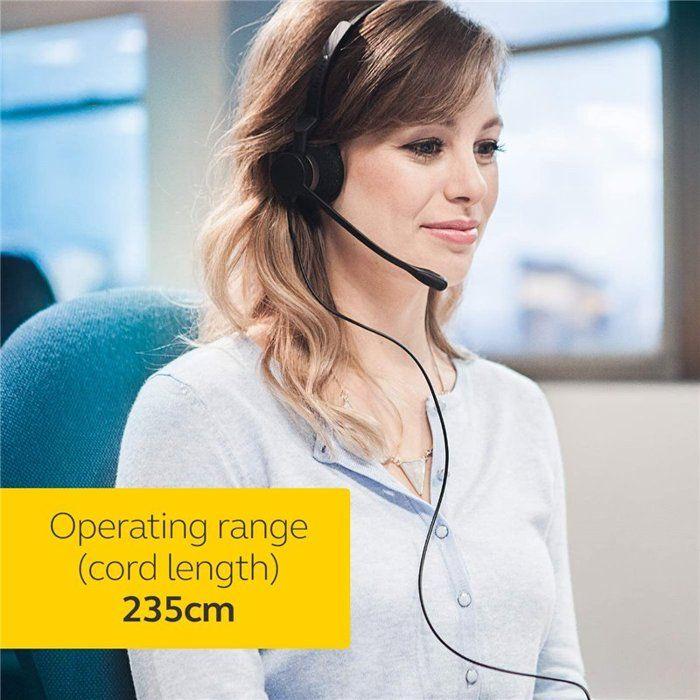 Micro-casque Jabra BIZ 2300 USB UC Duo - Noir - Perche Télescopique - Stéreo - Sur-oreille