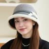 New Wool Splicing Bucket Hat Fashionable Women's Top Hat Outdoor Basin Hat