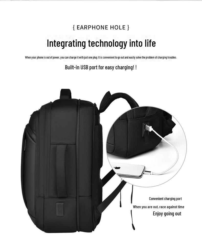 Men's Large Capacity Waterproof Fashion Backpack for Travel & Commute