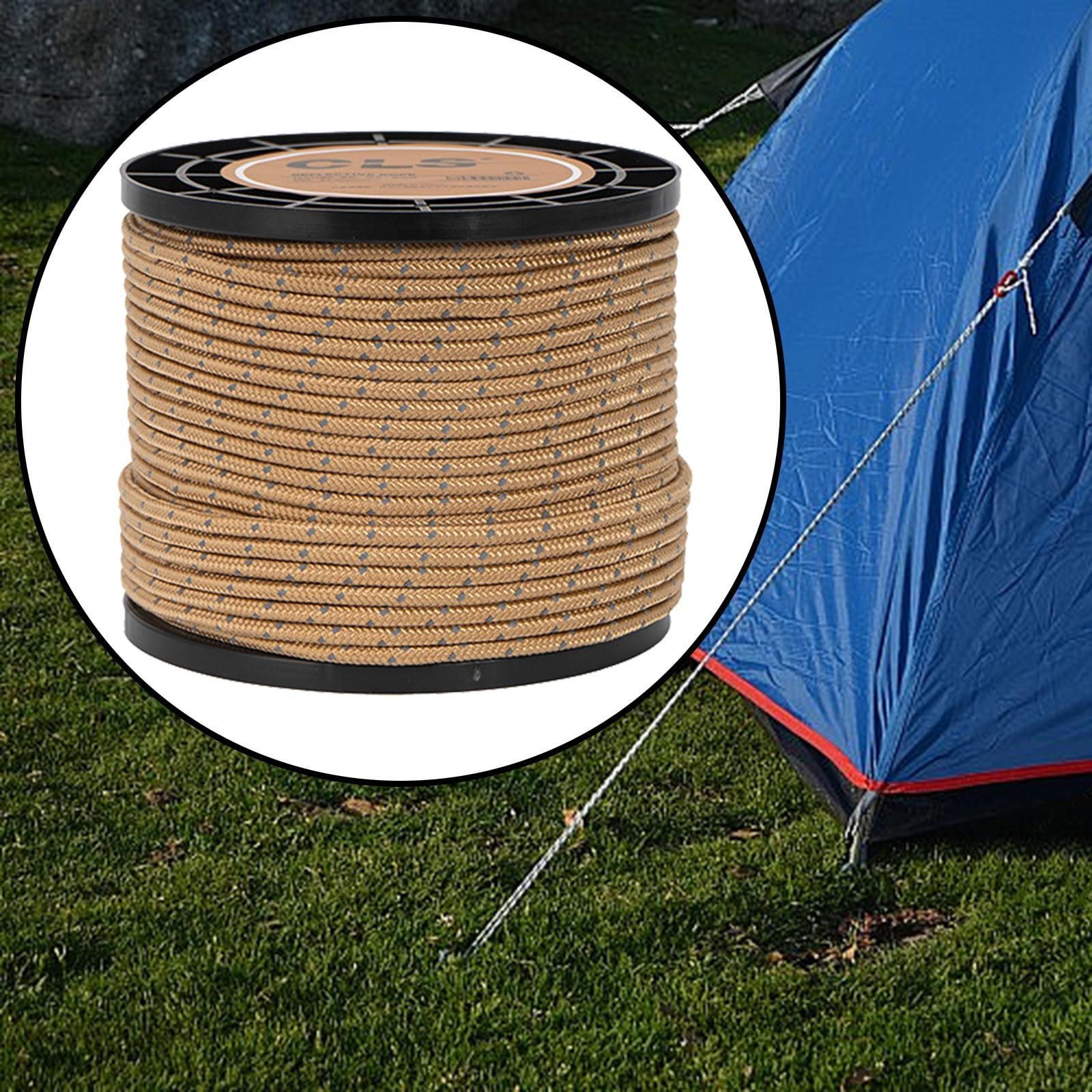 

4 мм светоотражающий паракордовый трос для палатки, парашютный шнур для кемпинга - 55 ярдов хаки