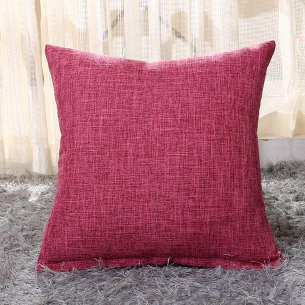 Square Decorative Pillow Case Linen Throw Pillow Covers  for Sofa Bedroom Car Living Room