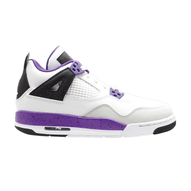 

Air Jordan 4 Retro GS Ultraviolet Sneakers White Neutral-Grey 487724-108