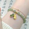 Authentic Hetian Jade Bracelet Women's Good Thing Peanut Versatile New Internet Celebrity Bracelet Lucky Brand Birthday Gift