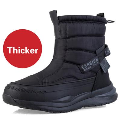 Stivali Invernali da Uomo Stivali da Neve Spessi da Coppia Più Velluto Caldi Cerniera Outdoor Casual Stivaletti Resistenza al Freddo Scarpe di Cotone da Uomo