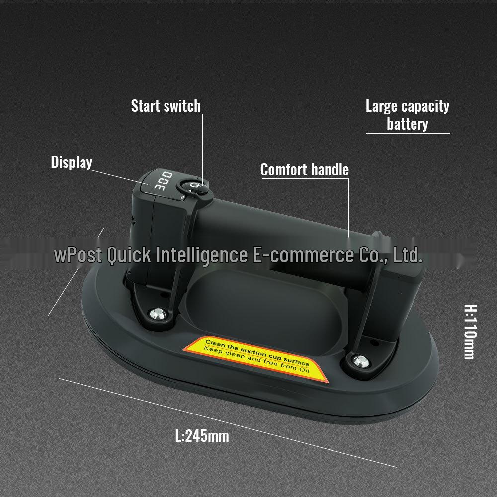 8-Inch Automatic Air-Replenishing Vacuum Suction Cup for Heavy Glass and Tile Lifting