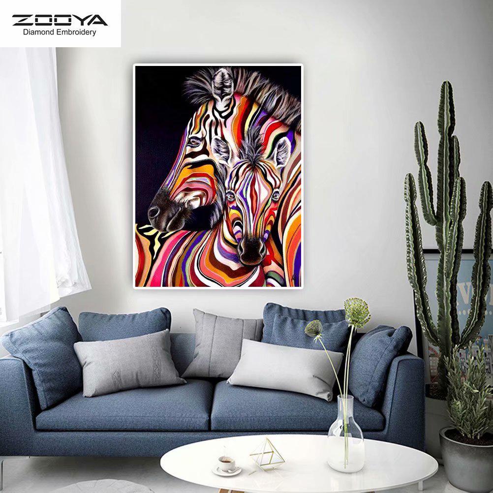 

ЗООЯ DIY 5D Полный квадрат Алмазная картина Зебра Вышивка Крестом Ремесло Стежок Домашний декор