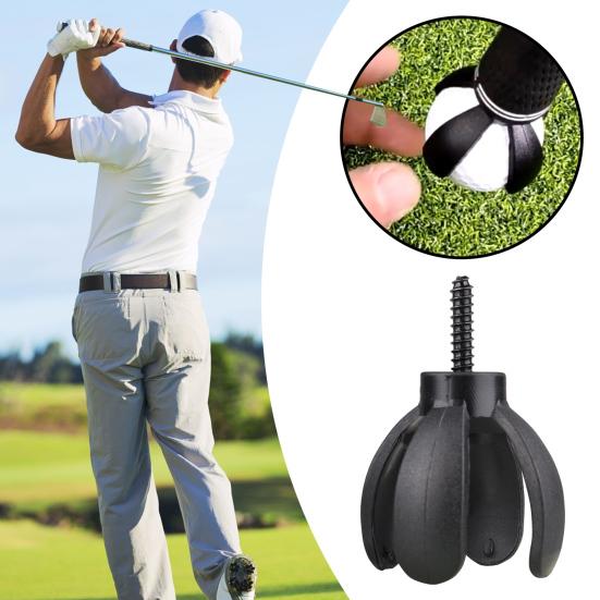 Mini Petal Golf Ball Retriever, 4-Prong Golf Ball Grabber Picker, Putter Grip Golf Ball Sucker Pickup Tool with Screw, Golf Accessories