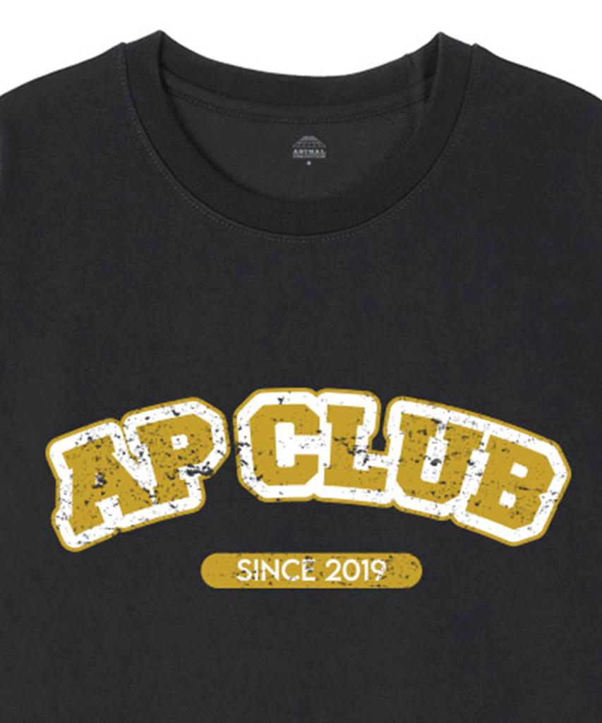 ASTRAL PROJECTION [Oversized] Ap Club 13-Count Cotton Round Neck Short Sleeve T-Shirt_Charcoal