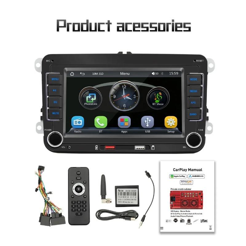 

7 2 Din HD Car Media Video RDS Airplay Car Radio Wireless CarPlay Android Auto Stereo Audio для VW/Seat/Skoda/Passat/Golf/Polo