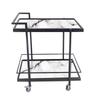 Hotel Service Trolley with Faux Marble Shelves