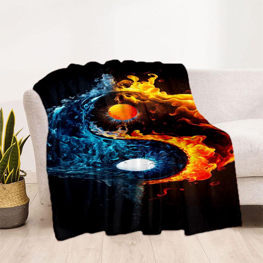 Yingyang Blanket Durable Comfort Perfect for Office Chair Office Picnics Four Seasons Universal Digital Print