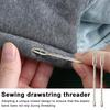 Threader Tool 2pcs Metal Hoodie String Puller Threading Tool Easy Drawstring Threader Replacement Set Sewing Accessories