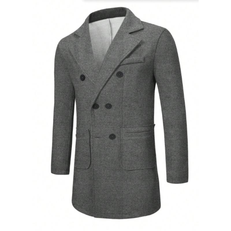 Autumn and Winter Men's Woolen Jacket Woolen Coat Casual Trench Coat