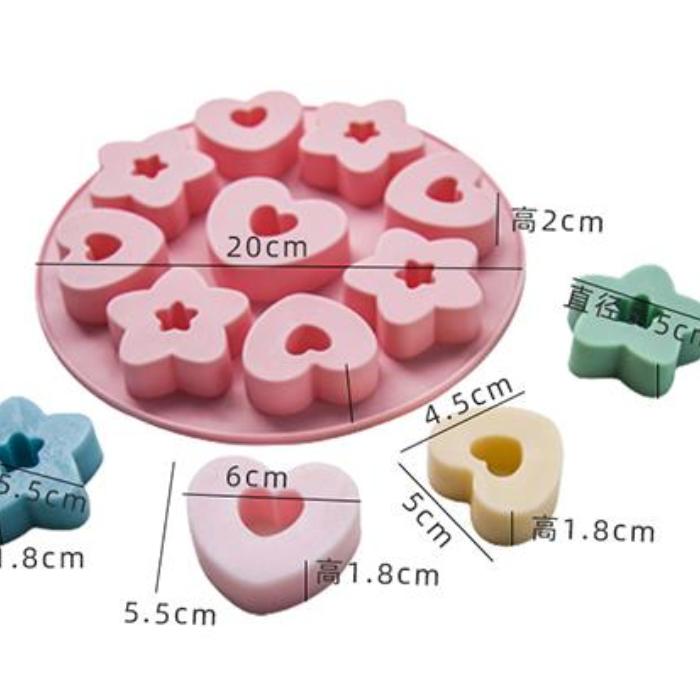 

3D цветок сердце силиконовая форма для мыла DIY мыло ручной работы форма для желе и пудинга кухонная выпечка силиконовые формы 20.5x2cm