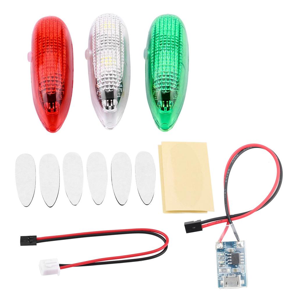 Bright Drone Lights 3pcs Set Wireless LED Flash Light with 3 Modes Visible in 500 Meters Range for RC Aircraft