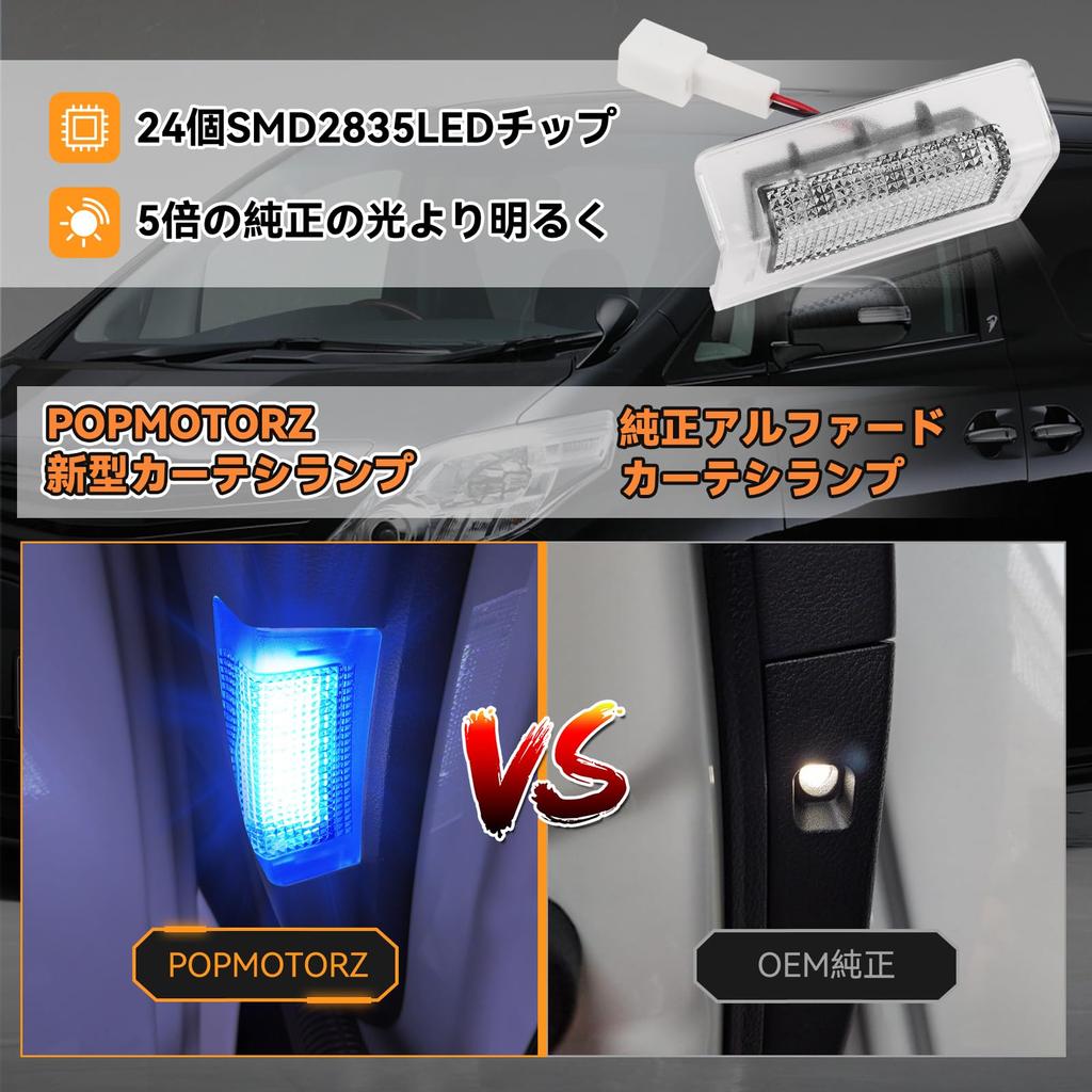 POPMOTORZ Toyota Alphard 40 Series Vellfire 40 Courtesy Lamp, 3 Row Chip LED, Sliding