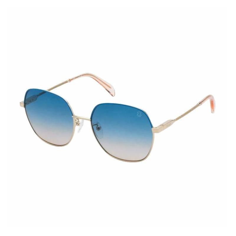 TOUS Tinted Lenses Metal Irregular Sunglasses Women's Gold STO439560309