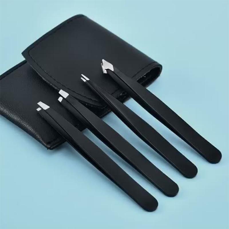 4Pieces Stainless Steel Tweezers for Women Facials Hair,Precisions Tweezers for Ingrown Hair Removal Eyebrow Tweezers