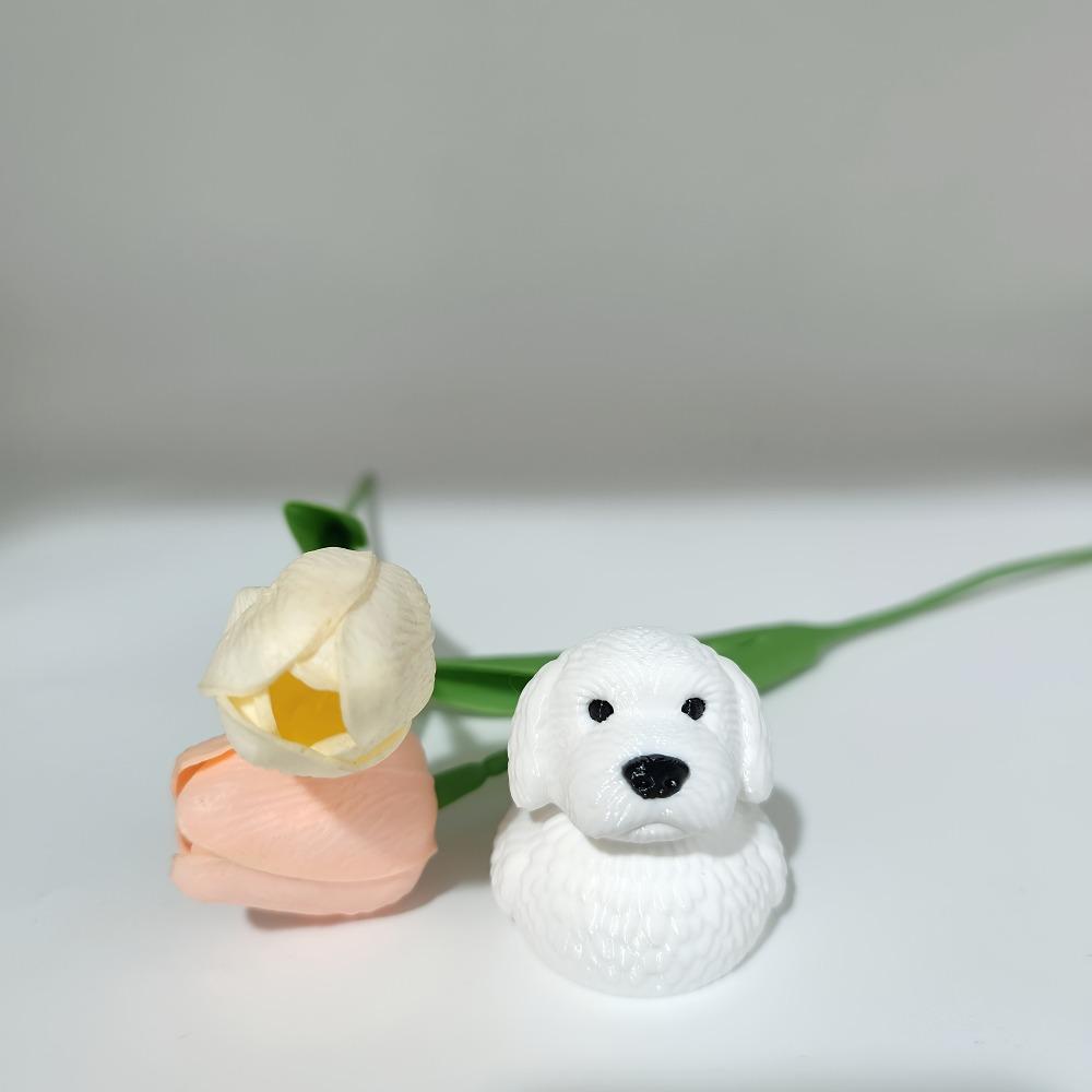 Cute White Dog Duck Statue Ornament, Funny Dog Shaped Duck Statue Home Desktop Decoration, Thanksgiving, Valentine's Day