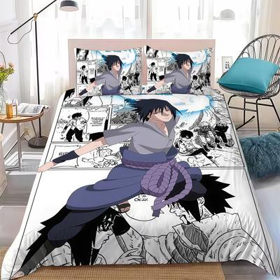 Japanese N-naruto Anime Duvet Cover Set Home Style Bedding Soft Laundry Cotton Bed 3 Piece Set Student Dormitory Gift
