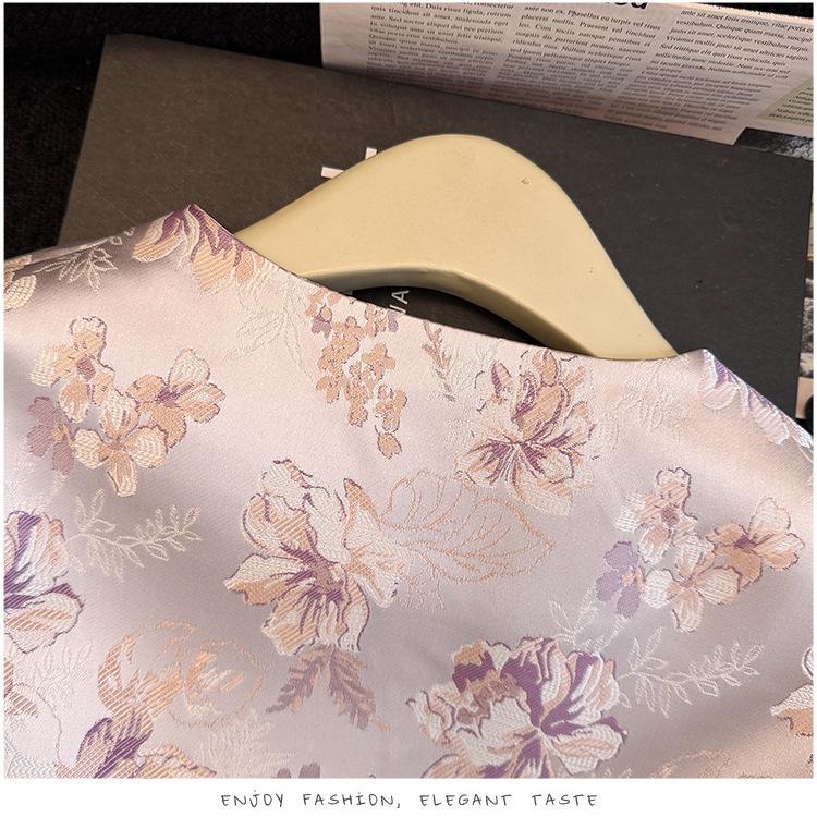Silk Anti-Aging Plus Size Spring Jacket for Middle-Aged Women - Chinese Old Money Jacquard Style