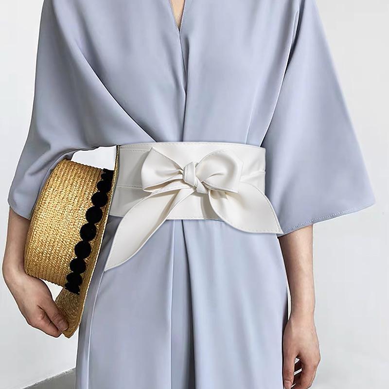 Ladies' Versatile Decorative Belt, Women's Wide Waistband, Soft Leather Ribbon, Women's Waistband, Knotted Belt