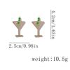 Cross-border Creative Personality Alloy Full Diamond Champagne Glass Stud Earrings Fashion Simple Trend Fruit Cocktail Earrings Women