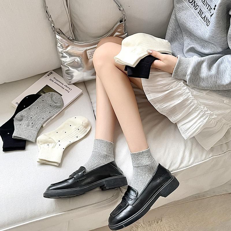 Sock Short Tights White Dot Women's Tights Solid Color Spring/Summer Simple and Versatile