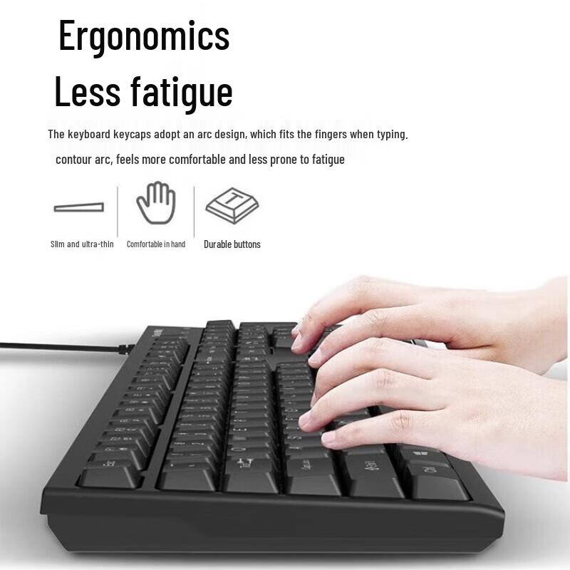 Leishe LS-KM201 Wired Office Keyboard and Mouse Combo