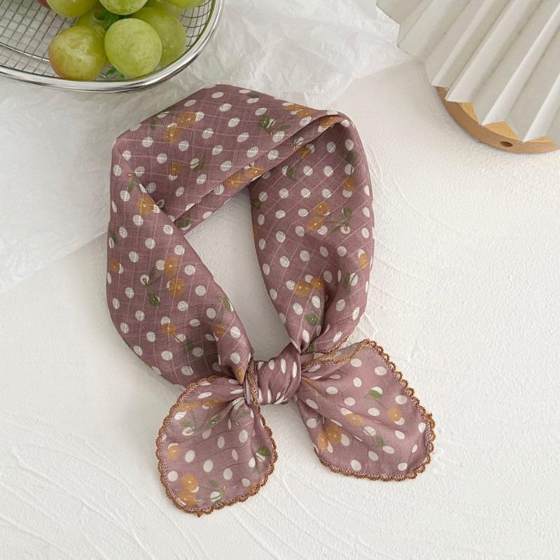 Silk scarf new retro literary cotton and linen square scarf decorative scarf floral headscarf headband multi-purpose scarf small shawl