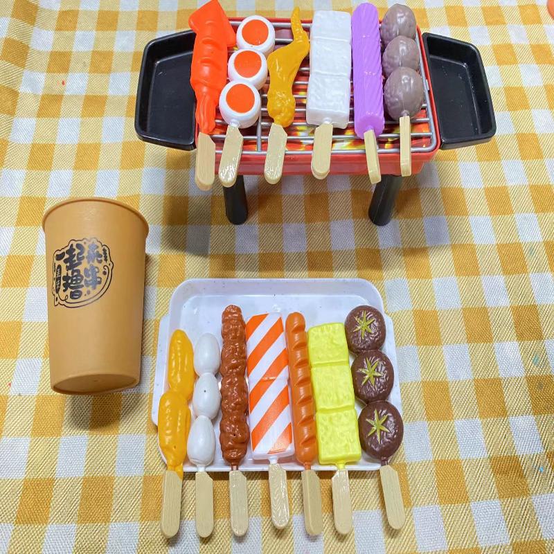 1 Set Dollhouse Simulated Food Cosplay Educational Gift Kitchen Toys Kids Simulated BBQ Cookware Cooking Toys