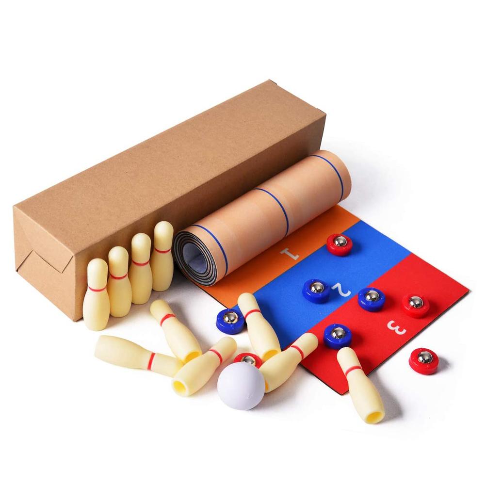3 In 1 Table Curling Game Bowling Shuffleboard Table Set Family Games for Home Party Gift For
