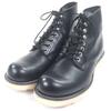 Very Good Short Boots Classic Round Lace Up Black Leather Mens 25 8165 Used