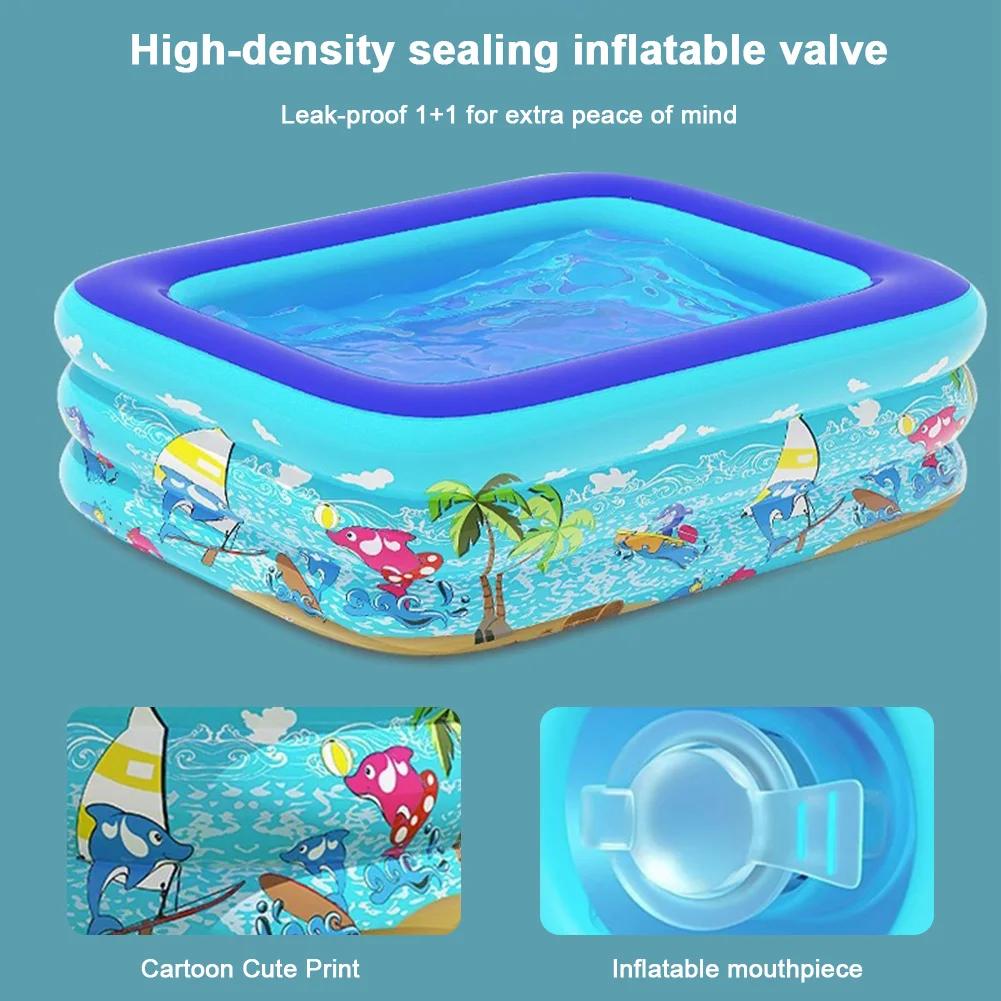 Framed Swimming Pool Cartoon Pattern Thickening Swimming Pool Water Play Pool for Summer Outdoor Indoor