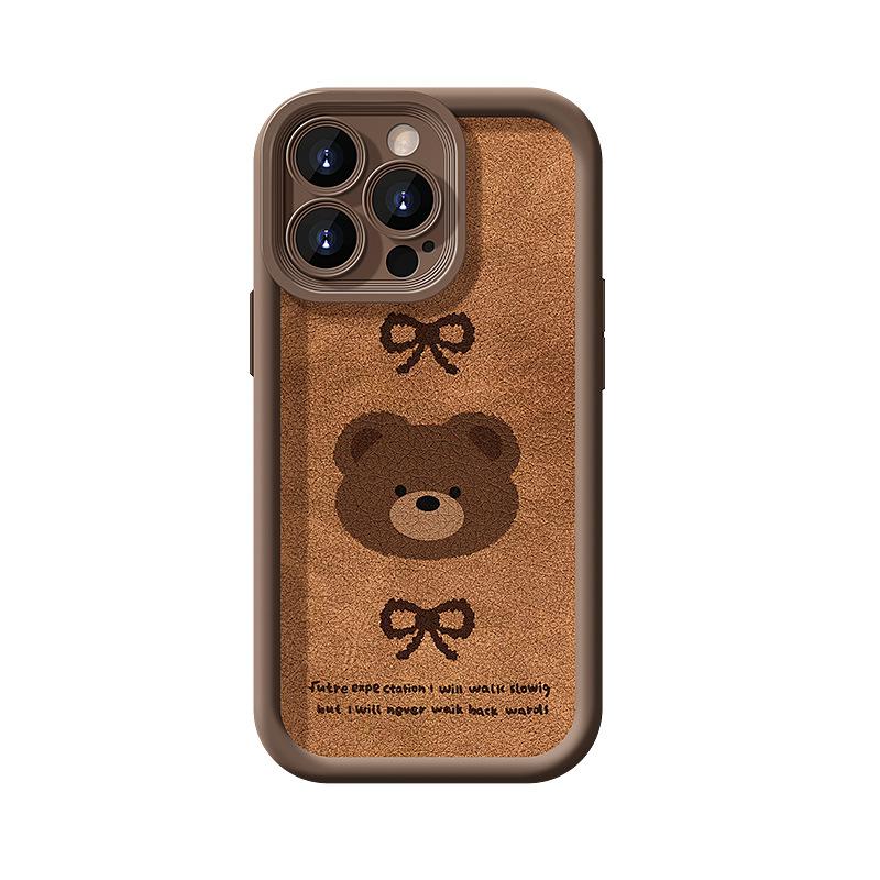 

Чехол Retro Bear подходит для Apple 15PRO, Huawei Pura70 из овчины и Maillard X Silicone iPhone 11 Pro