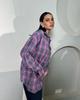 2024 Autumn Women's Retro Plaid Loose Lapel Shirt with Long Sleeves and Pocket
