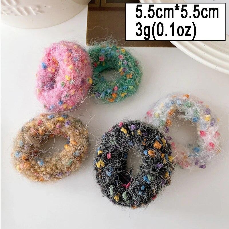 Trendy Plush Telephone Wire Elastic Hair Bands Scrunchies Sweet Colorful Hair Ropes Rubber Bands For Women Hair Accessories Gift