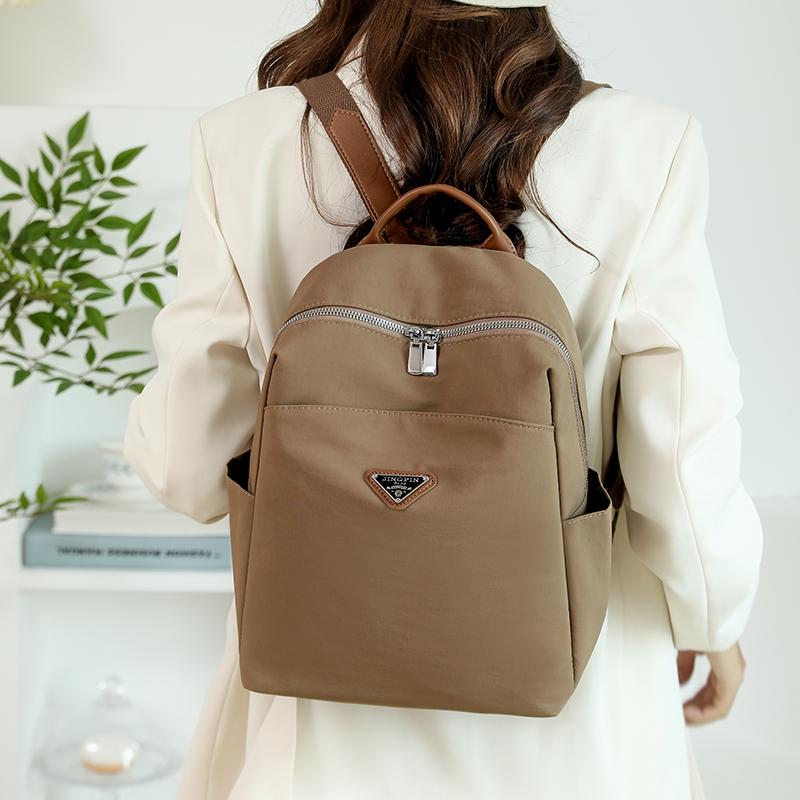 Women's Solid Color Backpack Student Schoolbag Oxford Cloth Travel Small Backpack