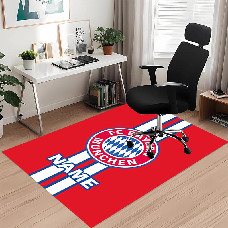 Custom Name FC Bayern München Printed Carpet, for Office Chair Living Room Bedroom Kitchen Room Decor Gifts.