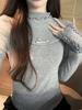 Elegant Women's Slim-Fit Ruffled Turtleneck Long-Sleeve Winter Top