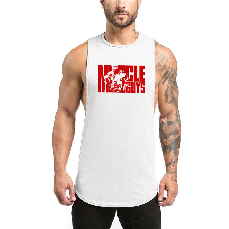 Muscleguys Men's Fitness Vest Men Muscle Sleeveless Cotton Sports Tank Top Bodybuilding Clothing Gym Tank top