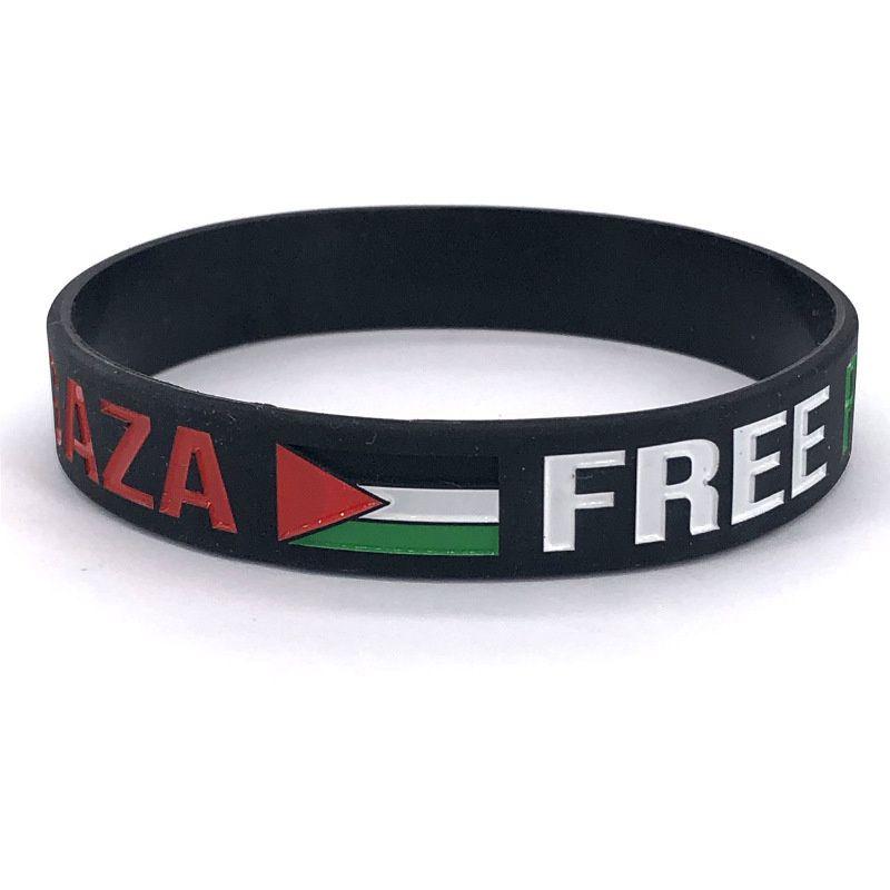 Stylish Palestine Silicone Wrist Band Featuring The Iconic Palestinian Flag Design