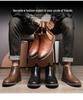 Men's New Style Leather Martin Boots - Versatile Retro Chelsea Boots with Pointed Toe In Large Sizes