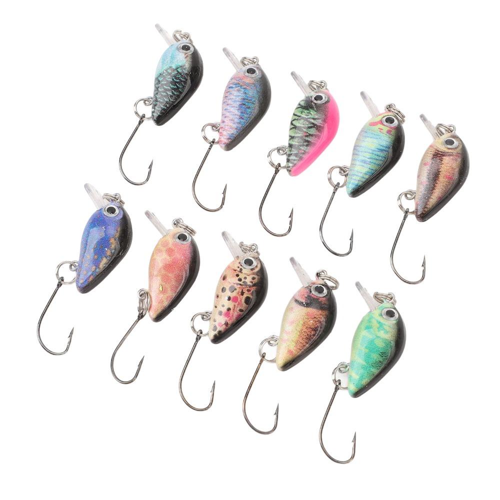 10PCS Built-in Rattle Crankbait Lures 3cm 1.5g Swimbait Lures Topwater Lures  for Bass Trout Pike
