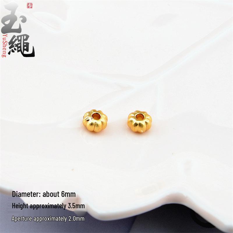 Ancient Gold Enamel Hollow Beads for DIY Bracelets & Necklaces