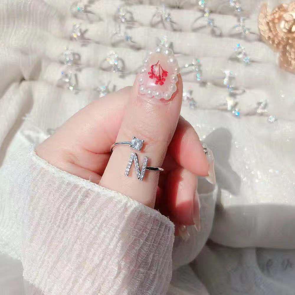 Adjustable Alphabet Rings: Trendy Japanese & Korean Student Accessories