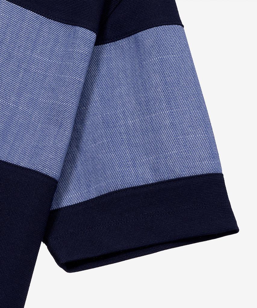 MINDBRIDGE [Couture] Linen-Like Block Color Block Oversized Collared T-Shirt