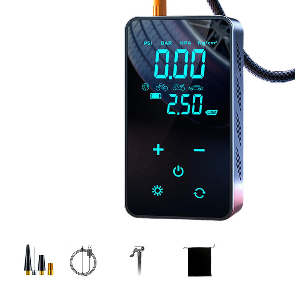Electric Air Pump Car Tire Inflator Portable Air Compressor With Digital Pressure Gauge LED Light USB Power Bank Function