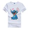 Casual Disney Cartoon Woman T-shirts Lilo Stitch Gothic Blouses Y2K Streetwear Tops Stich Grunge Men Clothing Summer Hippie Tees