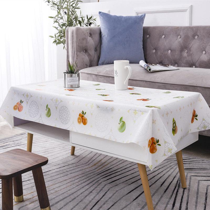 Eco-Friendly PVC Tablecloth: Waterproof, Heat-Resistant, and Oil-Proof Dining and Coffee Table Cover.